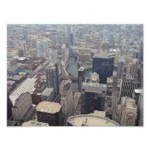 Nordansicht von Chicago von Sears Tower Foto Druck