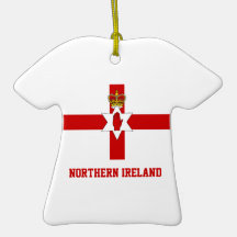 Nordirland-Flagge auf Keramik-T-Shirt Anhänger Weinachtsornamente