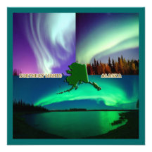 Nordlichter von Alaska-Collage Personalisierte Einladungskarten