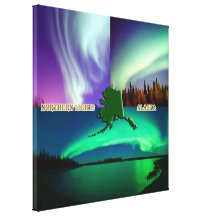 Nordlichter von Alaska-Collage Gespannte Galeriedrucke