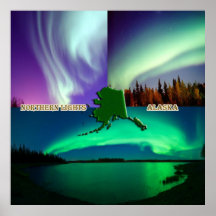 Nordlichter von Alaska-Collage Plakat