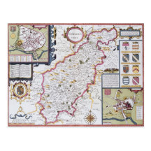 Northamtonshire, graviert von Jodocus Hondius Postkarten