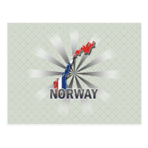 Norwegen-Flaggen-Karte 2,0 Postkarte