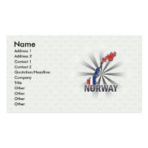 Norwegen-Flaggen-Karte 2,0 Visitenkartenvorlagen
