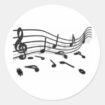 Noten, Musik Runder Aufkleber