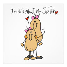 Nüsse über meine Schwester-T-Shirts und Geschenke Individuelle Einladungen