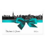 NYC breiter Skyline ätzte aquamarine Platzkarten # visitenkarten