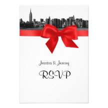 NYC breiter Skyline ätzte rotes Menü UAWG BW Einladung