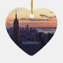 NYC Skyline kurz vor Sonnenuntergang Weinachtsornamente