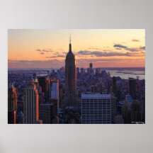 NYC Skyline kurz vor Sonnenuntergang Plakatdrucke