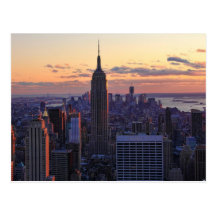 NYC Skyline kurz vor Sonnenuntergang Postkarte