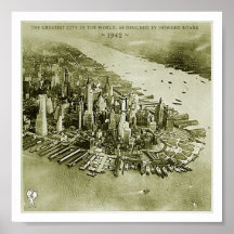 NYC, wie von Howard Roark entworfen Posterdruck
