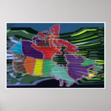 O KANADA - künstlerisches Ahornblatt Plakat
