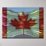 O KANADA - künstlerisches Ahornblatt Plakatdruck