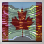 O KANADA - künstlerisches Ahornblatt Plakatdruck