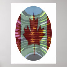 O KANADA - künstlerisches Ahornblatt Posterdruck
