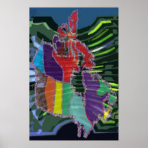 O KANADA - künstlerisches Mapigraph Plakatdruck