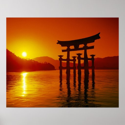 O-Torii Tor, Itsukushima Schrein, Miyajima, Plakatdruck