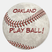 Oakland-Baseballspiel-Ball! Amerikanische Hinter-Z Runde Aufkleber
