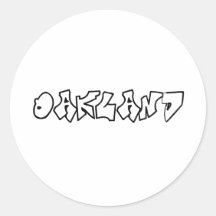 Oakland-Graffiti Runde Sticker