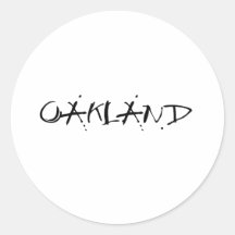 Oakland-Graffiti Runder Aufkleber