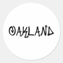 Oakland-Graffiti Runder Sticker