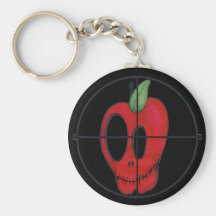 OBA keychain, rotes Apfelschädel-Ziellogo Schlüsselbänder