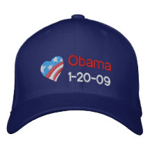 Obama, 1-20-09 bestickte kappe