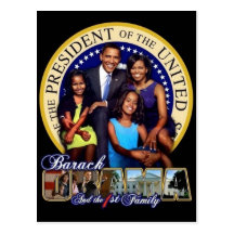OBAMA-1ST Familie-Postkarte