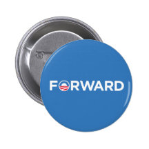 Obama Biden 2012 vorwärts (weiß auf hellblauem) Buttons