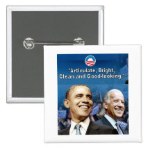 Obama/Biden quadratischer Knopf Anstecknadel