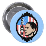 Obama-Flaggen-Rahmen-(im altem Stil) Knöpfe Buttons