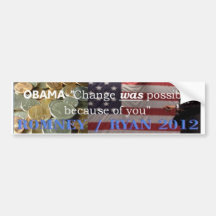 Obama für Änderung Auto Sticker