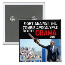 Obama gegen Zombies 2012 Buttons