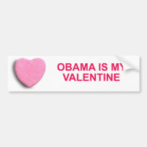 OBAMA IST MEIN VALENTINSGRUSS-SÜSSIGKEITS-HERZ AUTO STICKER