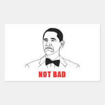 Obama nicht schlechtes meme Raserei-Gesichts-Comic Rechteckige Sticker