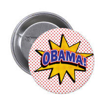 OBAMA! Retro Comic-Halbtondruck Anstecknadelbutton