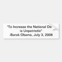Obama-Schulden-Zitat Autosticker