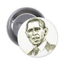 Obama-Skizze-runder Knopf Button
