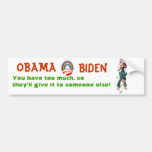 OBAMA u. BIDEN besteuern Sie in Armut Autoaufkleber