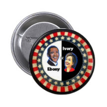 Obama u. Clinton, Sterne u. Streifen Buttons