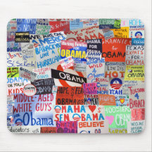 Obama-Zeichen-Collage Mousepad