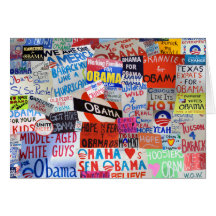 Obama-Zeichen des Hoffnungs-freien Raumes Notecard Karten