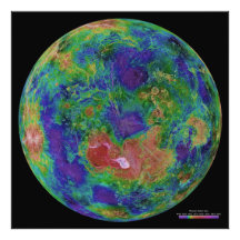 Oberflächenaufzug-Karte des Planeten Venus Fotos
