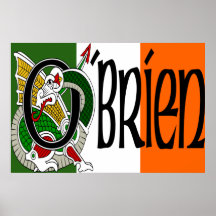 O'Brien-Drache-irischer Flaggen-Plakat-Druck