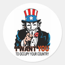 Occupy Wall Street Onkel-V Runder Sticker