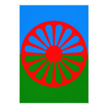 Offizielle Romany-Sinti und Romaflagge Individuelle Ankündigungskarte