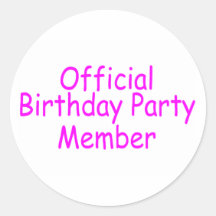 Offizielles Geburtstags-Party-Mitglied Runde Sticker