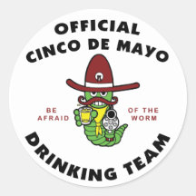 Offizielles trinkendes Team Cinco Des Mayo Runder Sticker