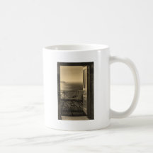 Öffnen Sie Tür-Retro Kaffeehaferl
